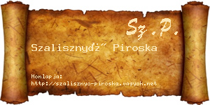 Szalisznyó Piroska névjegykártya