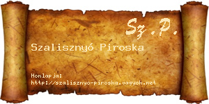 Szalisznyó Piroska névjegykártya