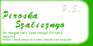 piroska szalisznyo business card